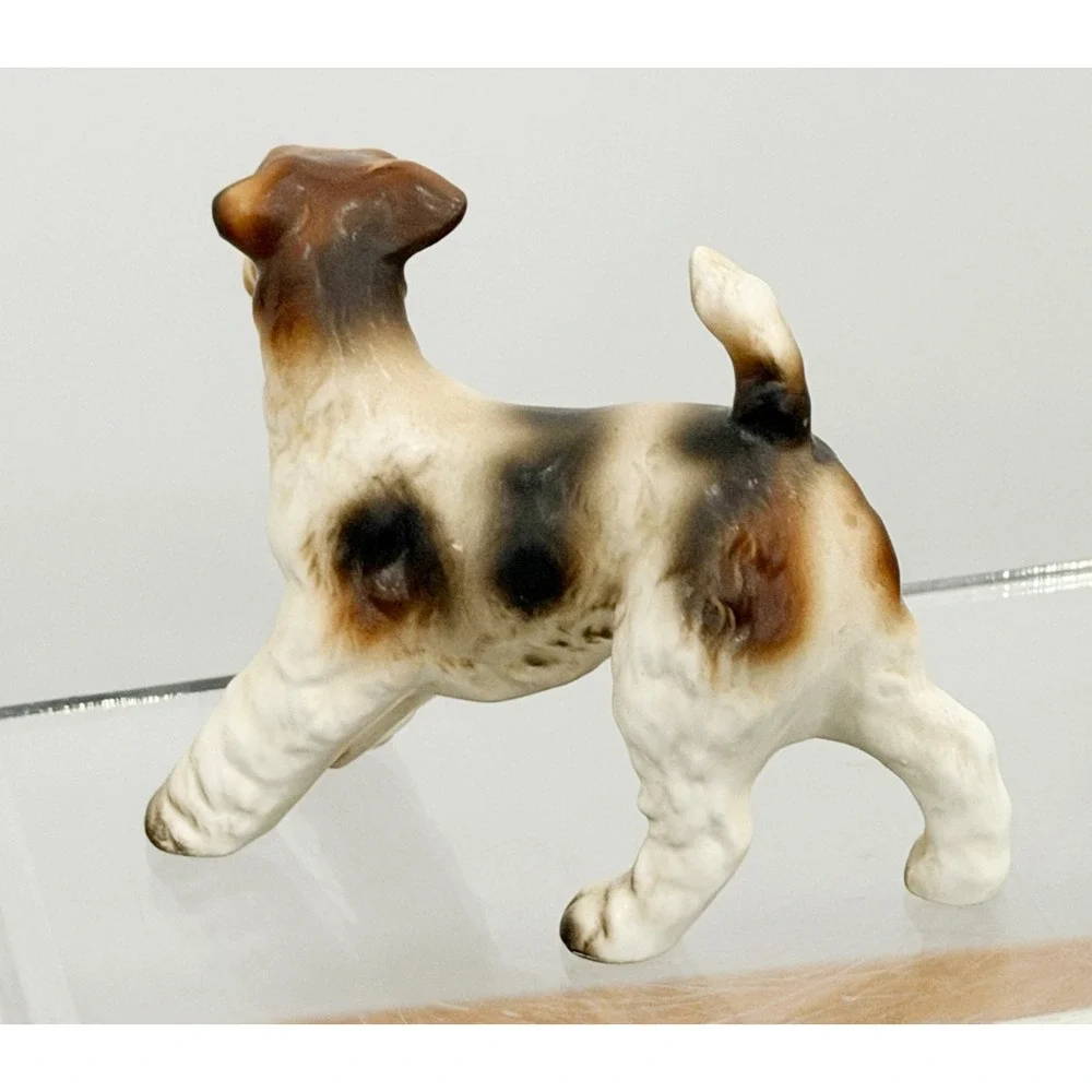 Enesco Fox Terrier Dog Figurine Japan Vintage Porcelain Airdale 4.25